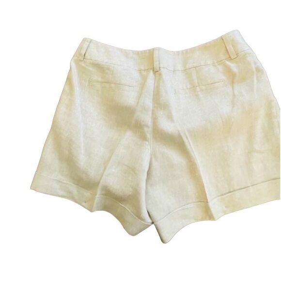 NWOT Apt 9 Linen metallic silver cream cuff mid rise 5” short 10 - Picture 1 of 16